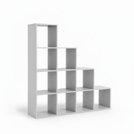 Úložná police, regál KALLA, 129,5x29x129,5cm, bílá