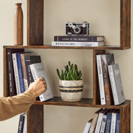 Police/regál na knihy PRESTON, 70x24x190,5cm, hnědá