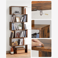 Police/regál na knihy PRESTON, 70x24x190,5cm, hnědá