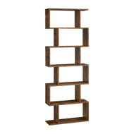 Police/regál na knihy PRESTON, 70x24x190,5cm, hnědá