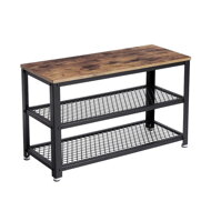 Lavice do předsíně s prostorem na boty INDY, 73x30x45cm, hnědá/černá