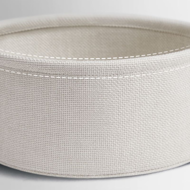 Kulatý stolek s úložným košem COLETTE, 45x50cm, šedá/bílá