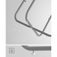 Kulatý stolek s úložným košem COLETTE, 45x50cm, šedá/bílá