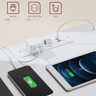 Noční stolek s funkcí nabíjení ZION, 35x40x59 cm, bílý