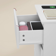 Noční stolek s funkcí nabíjení ZION, 35x40x59 cm, bílý