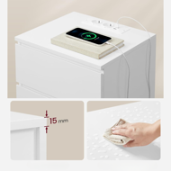 Noční stolek s funkcí nabíjení ZION, 35x40x59 cm, bílý