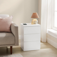 Noční stolek s funkcí nabíjení ZION, 35x40x59 cm, bílý