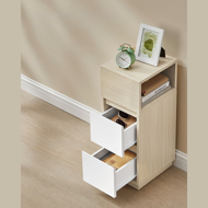 Noční stolek ROBIN, 30x25x65cm, bílá/béžová