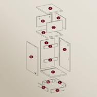 Noční stolek ROBIN, 30x25x65cm, bílá/béžová