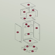 Noční stolek ROBIN, 30x25x65cm, bílá