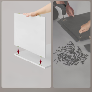 Noční stolek s funkcí nabíjení LUCIANO, 35x45x58,3 cm, bílá