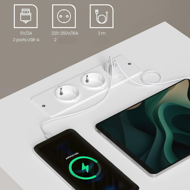 Noční stolek s funkcí nabíjení LUCIANO, 35x45x58,3 cm, bílá