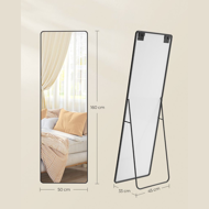 Obdélníkové zrcadlo NOIR, 160x50cm, černá