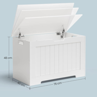 Truhla s úložným prostorem GRETA, 76x48x40 cm, bílá