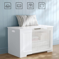 Truhla s úložným prostorem GRETA, 76x48x40 cm, bílá