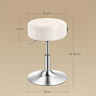Výškově nastavitelná stolička AURA k toaletnímu stolku, Ø35cm, krémová