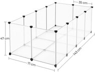 Ohrádka pro malá zvířata z průhledného plastu BEN, 143x71x47cm, transparentní