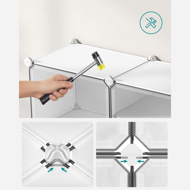 Organizér na boty KIMBERLY, 10 boxů, bílá/průhledná