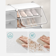 Organizér na boty KIMBERLY, 10 boxů, bílá/průhledná