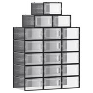 Organizér na boty MARI, 18boxů, černá/průsvitná