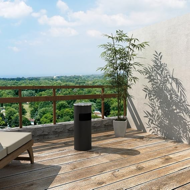 Stojanový popelník s odpadkovým košem SMOKE, 60,5x24,5cm, černá