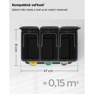 24-litrový koš na separování odpadu z nerezové oceli