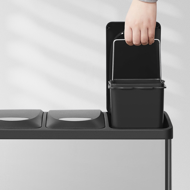 Koš na třídění odpadu SORT 24l (3x8l), ocelová