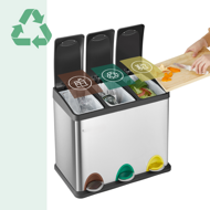 Koš na třídění odpadu SORT 24l (3x8l), ocelová