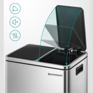 Koš na třídění odpadu SORT 30l (2×15l), stříbrná/černá