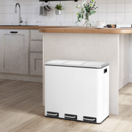 Koš na třídění odpadu SORT 54l (3x18 l) + pytle na odpadky, bílá