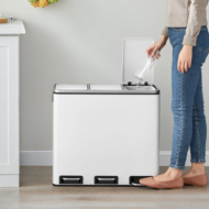 Koš na třídění odpadu SORT 54l (3x18 l) + pytle na odpadky, bílá