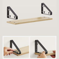 Nástěnné konzolové police ABBY, 3ks, 30/35/40x12cm. černá/světlá hnědá