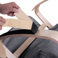 Houpací křeslo, lenoška SWING nosnost 150kg, 67x115x91cm, šedá