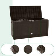 Odkladací box RATO, 310l, 119x48x60cm, hnědá