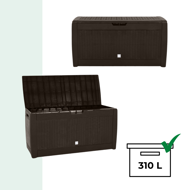 Odkladací box RATO, 310l, 119x48x60cm, hnědá