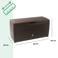 Odkladací box RATO, 310l, 119x48x60cm, hnědá