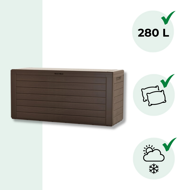 Úložný box WOODEBOX, 280L, 120x46x57cm, tmavě hnědá