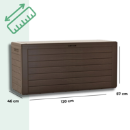 Úložný box WOODEBOX, 280L, 120x46x57cm, tmavě hnědá