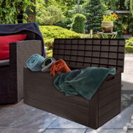Úložný box WOODEBOX, 280L, 120x46x57cm, tmavě hnědá