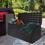 Zahradní úložný box WOODEBOX, 280L, 120x46x57cm, antracitová