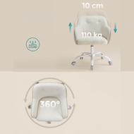 Kancelářská židle SABINA, max. 110 kg, bílá/béžová