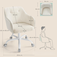 Kancelářská židle SABINA, max. 110 kg, bílá/béžová