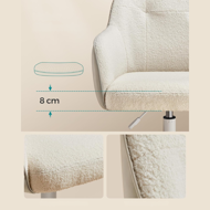 Kancelářská židle SABINA, max. 110 kg, bílá/béžová