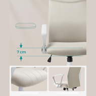 Kancelářská židle DINA, max. 120 kg, béžová/bílá