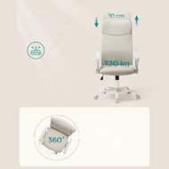 Kancelářská židle DINA, max. 120 kg, béžová/bílá