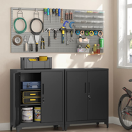 Víceúčelová kovová skříňka RAVEN, 40x80x90cm, černá