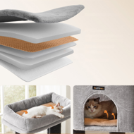 Kočičí strom ONYX, 50x50x160cm, šedá/černá