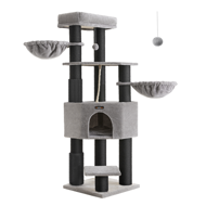 Kočičí strom ONYX, 50x50x160cm, šedá/černá