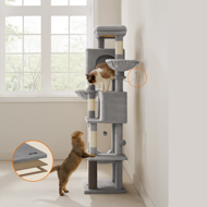 Kočičí strom TRISTAN, 57x45x175 cm, šedá