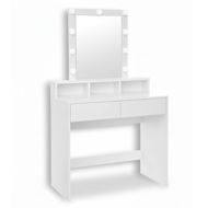 Toaletní stolek VANESA s osvětlením, 80x40x145cm, bílá